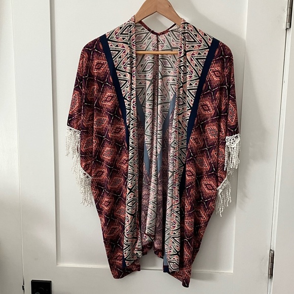 Cat D. Bohemian Fringe open front sweater - Picture 6 of 13